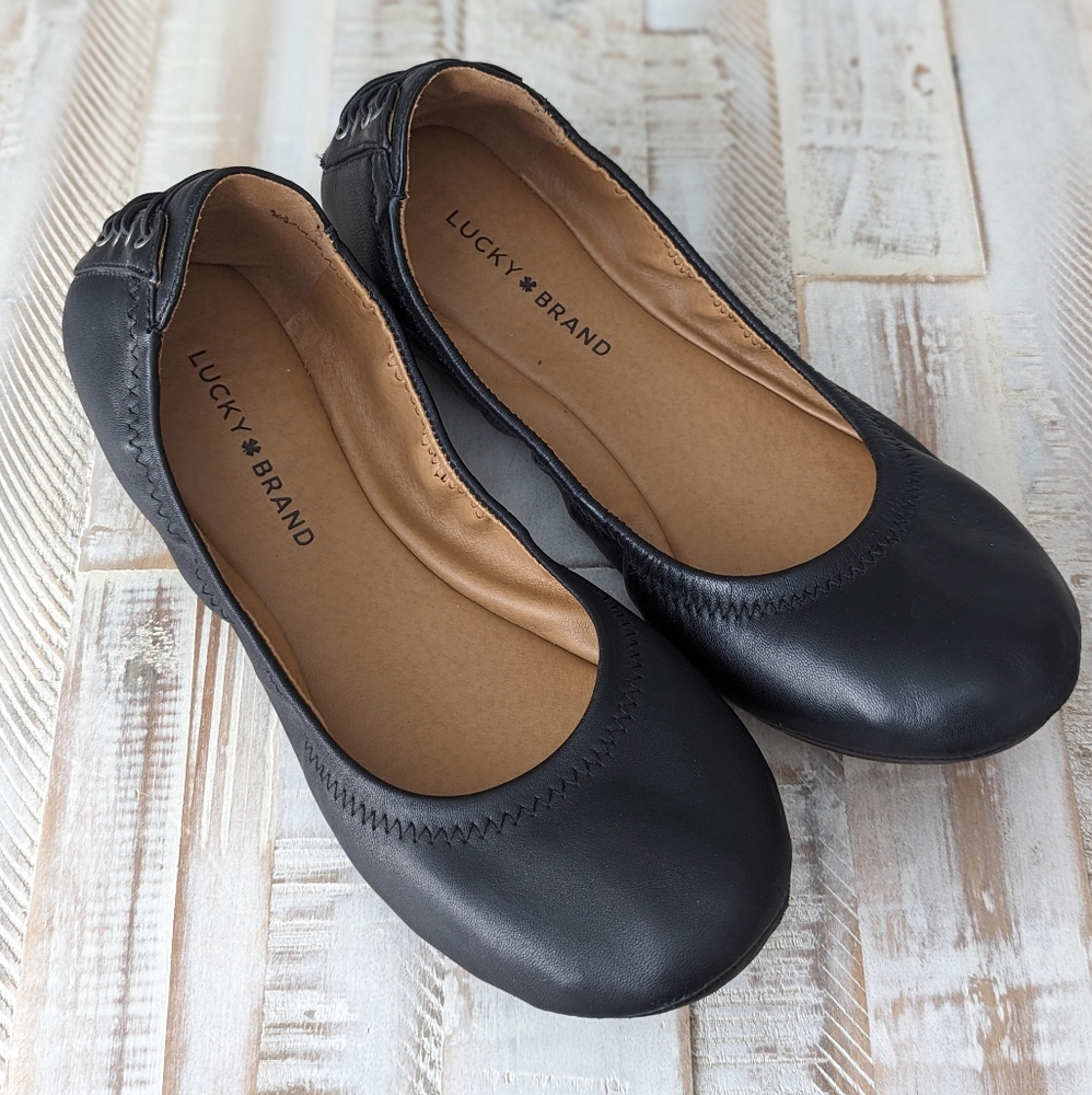LUCKY BRAND Echo Leather Ballet Flats, Size 9.5